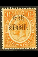 1917 1½d Orange War Stamp With OVERPRINT DOUBLE Variety, SG 74c, Very Fine Mint. For More Images, Please Visit Http://ww - Jamaica (...-1961)