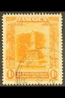 1919-21 RARE WATERMARK VARIETY. 1919-21 1s Orange-yellow & Red-orange "C" OF "CA" MISSING FROM WATERMARK Variety, SG 85b - Jamaica (...-1961)