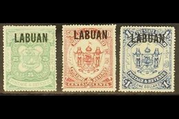 1896 25c, 50c And $1 Arms, SG 80/82, Fine Mint. (3 Stamps) For More Images, Please Visit Http://www.sandafayre.com/itemd - North Borneo (...-1963)