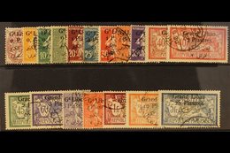 1924-5 Complete Set Surcharged With 4 Line Bi-lingual Overprint, SG 26/42, Fine To Very Fine Used. (17 Stamps) For More  - Libano