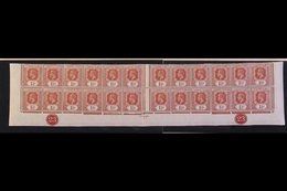 1929 1½d Red- Brown Wmk Mult Script CA (SG 64) LOWER SHEET PORTION Of 24 Stamps Being The Lower Two Rows Bearing Two Pla - Leeward  Islands