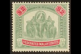 FEDERATED STATES 1900 $2 Green And Carmine, Wmk CC,  "Elephants", SG 24, Very Fine Mint.  For More Images, Please Visit  - Other & Unclassified