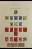 "MAURITUS" ERROR CDS'S COLLECTION 1892-1923 Displayed On Stamps Written Up On A Page, Clear Strikes Incl. 1892 8c Etc. ( - Mauritius (...-1967)