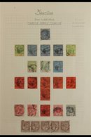 "MAURITUS" ERROR CDS'S COLLECTION 1892-1923 Displayed On Stamps Written Up On A Page, Clear Strikes Incl. 1892 8c Etc. ( - Mauricio (...-1967)