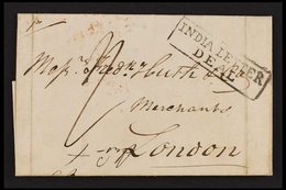 1833 (Nov) Entire Letter From Port Louis To Huth In London,  Without Despatch Markings, And Showing Fine Black "INDIA LE - Mauritius (...-1967)