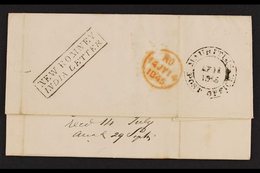 1845 (April) Entire Letter "Pr. John King" To Huth In London, Showing Black MAURITIUS POST OFFICE Cds, And Very Fine Box - Mauritius (...-1967)