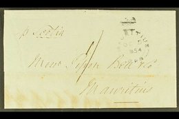 1854 "SUGAR" ENTIRE 1854 (5 OCT) Local Stampless Entire Letter With Manuscript "1/" Rate And With "MAURITIUS / OC 5 1854 - Mauritius (...-1967)