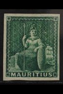 1858 (4d) Green, Imperf, SG 27, Superb Mint With Large Even Margins And Full Original Colour. For More Images, Please Vi - Mauritius (...-1967)