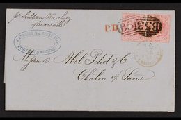 1863 (Jan) Entire Letter "per Sultan Via Suez" From Port Louis To Chalon S Saone (France), Bearing 4d Rose No Watermark, - Mauricio (...-1967)