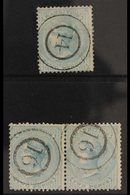 1863 2d Pale Blue, SG 59, Superb Numeral Double Ring Numeral Cancels "14" And A Pair With Two Strikes Of "16", Scarce. ( - Maurice (...-1967)