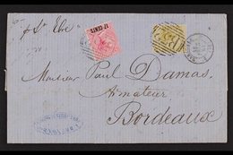 1881 (January) An Attractive Entire Letter To Bordeaux, Bearing 1878 17c On 4d Rose And 1879 25c Olive-yellow Tied By B5 - Mauritius (...-1967)