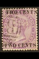 1891 2c On 38c Bright Purple With SURCHARGE DOUBLE, SG 121b, Finely Used. Almost Imperceptible Vertical Crease Does Not  - Maurice (...-1967)