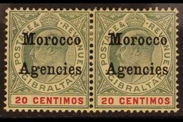GIBRALTAR ISSUES OVERPRINTED 1905-06 (wmk Mult Crown CA) KEVII 20c Grey-green And Carmine (SG 26) Fine Mint Horizontal P - Altri & Non Classificati
