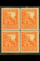 1936-42 2d Orange, Perf 14 X 15, SG 580d, Fine Mint Block Of Four, Lower Pair Is Nhm. For More Images, Please Visit Http - Autres & Non Classés