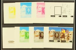 1986 IMPERF PROGRESSIVE PROOFS Of The "Ameripex 86" Set, SG 620a, Scott 515a/b, Yv 497/98A, In Never Hinged Mint Horizon - Niue