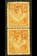 1938-52 1½d Yellow-brown, TICK BIRD FLAW In Vertical Pair With Normal, SG 30b, Very Fine Used. For More Images, Please V - Northern Rhodesia (...-1963)