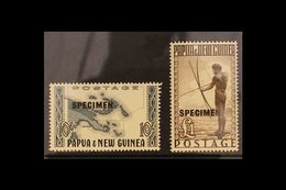 1952 10s Blue-black And £1 Deep Brown Overprinted "SPECIMEN", SG 14s/15s, For More Images, Please Visit Http://www.sanda - Papua New Guinea