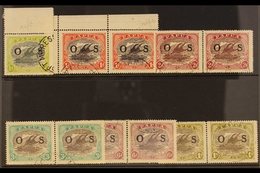 OFFICIALS WITH "RIFT IN CLOUD" FLAW 1931-32. VARIETIES. An "O S" Overprinted Fine Used Range Bearing "RIFT IN CLOUD"  Va - Papoea-Nieuw-Guinea
