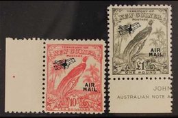 1932 10s And £1 Air Mail, (on Redrawn Issue Without Dates), SG 202/3, Very Fine Marginal NHM. (2 Stamps) For More Images - Papua New Guinea