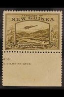 1939 5s Olive Brown, "Goldfields", SG 223, Very Fine Marginal Inscription, NHM. For More Images, Please Visit Http://www - Papua New Guinea