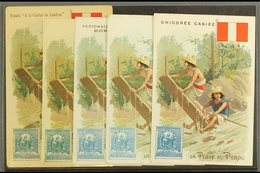 1908 Stamp Designs On Advertising Cards, ALL Different, Seldom Seen (5 Cards) For More Images, Please Visit Http://www.s - Pérou