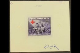 1956 IMPERF DIE PROOF For The 5c Red Cross Issue (Scott 627, SG 788), Printed In The Issued Colours With Die Number Abov - Philippines