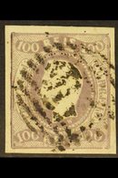 1866 100r Dull Purple, Imperf, Curved Label, SG 45, Very Fine Used. For More Images, Please Visit Http://www.sandafayre. - Other & Unclassified