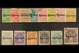 1909-12 Arms defins ovptd "RHODESIA" Complete Set, SG 100/13, Good To Fine Used (14 Stamps). For More Images, Please Vis - Sonstige & Ohne Zuordnung