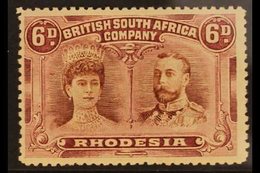 1910-13 6d Red-brown & Mauve Double Heads With 'Large Dot To Left Of Queen' Variety (position 10), SG 144 Var, Fine Mint - Sonstige & Ohne Zuordnung