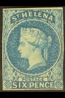 1856 Imperf 6d Blue, SG 1, Four Margins (close But Clear At Lower Right), Fine Mint With Original Gum. For More Images,  - Sint-Helena