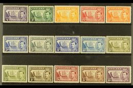 1938-44 Badge - Ship Complete Set Inc Both 8d Shades, SG 131/40 & 136b, Very Fine Mint, Fresh. (15 Stamps) For More Imag - Saint Helena Island