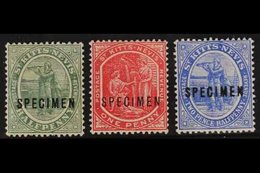 1905-18 ½d Dull Green, 1d Carmine And 2½d Bright Blue, Overprinted "SPECIMEN", SG 12, 14 And 17s, Very Fine Mint. (3) Fo - St.Kitts And Nevis ( 1983-...)