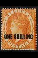 1882-84 1s Orange Surcharged, SG 29, Mint With Part Gum, Small Crease & Lovely Colour. Cat £275 For More Images, Please  - St.Lucia (...-1978)
