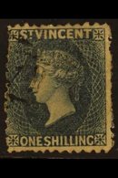 1862-68 1s Slate-grey Perf 11 To 12½, SG 8, Used, Light Wrinkle & Small Thin, Usual Rough Perfs, Cat £900. Almost Clear  - St.Vincent (...-1979)