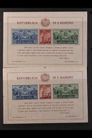 1945 Government Palace Both Perf & Imperf Mini-sheets (Sassone Blocks 6/7, SG MS308a), Never Hinged Mint, Fresh. (2 M/S' - Other & Unclassified