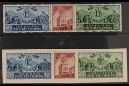1945 Government Palace Both Perf & Imperf Sets From Mini-sheets (Sassone 278A/F, Michel 315/17 A+B), Never Hinged Mint H - Other & Unclassified