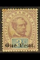 1889-92 1c On 3c Purple And Blue, Overprint Double, SG 22a, Mint With Toned Gum Showing Through At Top Left, Cat £750. F - Sarawak (...-1963)