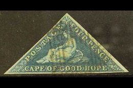 CAPE OF GOOD HOPE 1855-63 4d Deep Blue/white Paper, SG 6, Used With 3 Margins For More Images, Please Visit Http://www.s - Zonder Classificatie