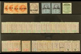 ZULULAND 1888-1896 DUPLICATED MINT HOARD On A Stock Card. Includes 1888-93 GB Opt'd Range To 2½d, Natal Opt'd ½d With St - Unclassified