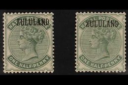 ZULULAND 1888 (Natal Overprinted) ½d Dull Green With And Without Stop, SG 12/13, Fine Mint. (2 Stamps) For More Images,  - Zonder Classificatie