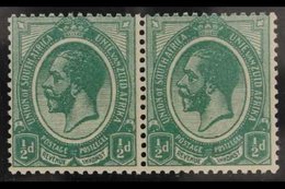 1913-24 ½d DARK MOSSY GREEN, Horizontal Pair, SACC 2e, Never Hinged Mint, Certificate Accompanies. Rare & Distinct Shade - Ohne Zuordnung