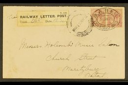 1925 RAILWAY LETTER POST COVER 2d KGV Pair On Cover, Cancelled With Oval "S.A.R. & H. COLENSO 853" 26.1.25 Postmark, "T. - Unclassified