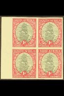 1933-48 1d Grey & Carmine Ship, IMPERFORATE BLOCK OF FOUR (wmk Inverted), SG 56a, Never Hinged Mint. Very Fine (block 4) - Ohne Zuordnung