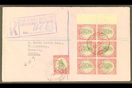 1939 Reg'd Cover To Canada, Franked With 1d BOOKLET PANE Of 6 Plus 1d Single, SG 56, Ex Booklet SG SB13 Or SB14, Neat, M - Non Classificati