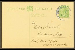 FORERUNNER 1917 (10 Jul) ½d South Africa Union Stationery Postcard To Keetmanshoop  With Very Fine "UKAMAS" C.d.s. Struc - Zuidwest-Afrika (1923-1990)