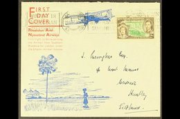 1937 First Flight Cover, Rhodesia & Nyasaland Airways To Beira, Franked 2d KGVI Coronation, Salisbury Slogan Cancel. For - Südrhodesien (...-1964)