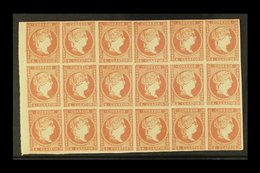 1856 4c Rose-red Thin Paper, SG 55, Michel 40, Fine Never Hinged Mint BLOCK Of 18, All Stamps With Four Margins, Usual B - Other & Unclassified