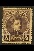 1901 4 Peseta Plum, SG 305, Mi 216, Fine Mint For More Images, Please Visit Http://www.sandafayre.com/itemdetails.aspx?s - Other & Unclassified
