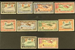 1927 Coronation Overprints On Red Cross Air Issues Complete Set (Edifil 363/72, SG 445/54), Fine Mint. (10 Stamps) For M - Other & Unclassified