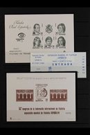1984 International Philatelic Exhibition/Congress OFFICIAL PROOF SHEETLETS (Edifil PO. 6/7), Plus An Entry Ticket To The - Autres & Non Classés